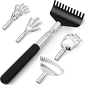 Tukuos Telescoping Back Scratcher with 5 Detachable Heads